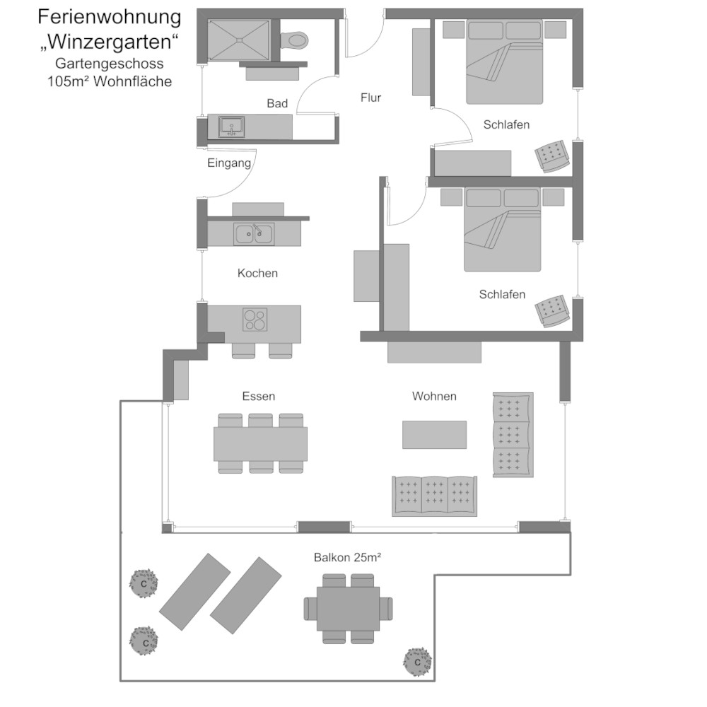 Grundriss Fewo Winzergarten GG350